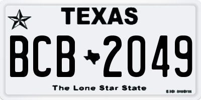 TX license plate BCB2049