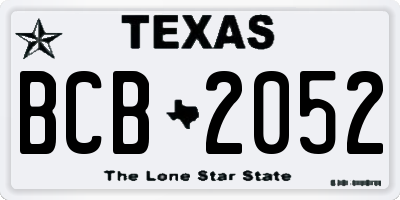 TX license plate BCB2052