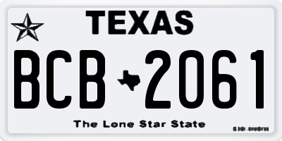 TX license plate BCB2061