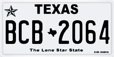 TX license plate BCB2064