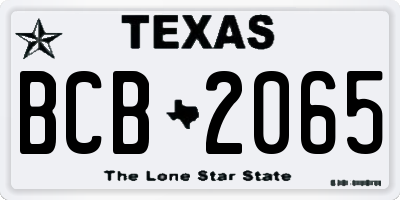 TX license plate BCB2065