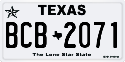 TX license plate BCB2071