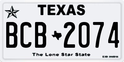 TX license plate BCB2074