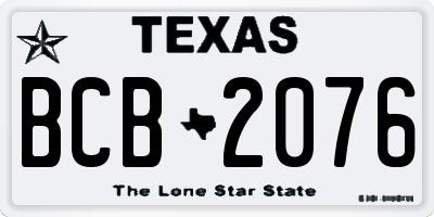 TX license plate BCB2076
