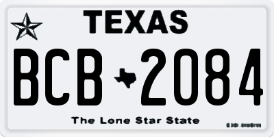 TX license plate BCB2084