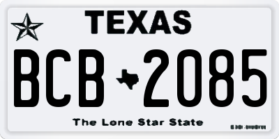 TX license plate BCB2085