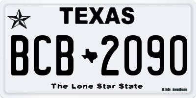 TX license plate BCB2090