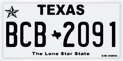 TX license plate BCB2091