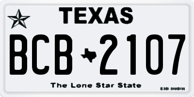 TX license plate BCB2107