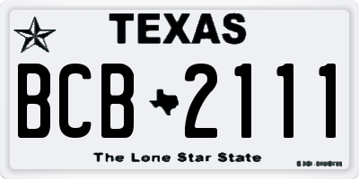 TX license plate BCB2111