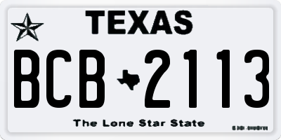 TX license plate BCB2113