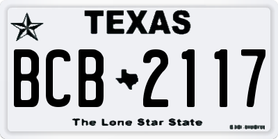 TX license plate BCB2117