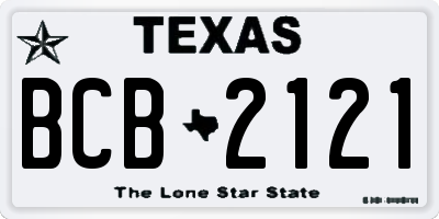 TX license plate BCB2121