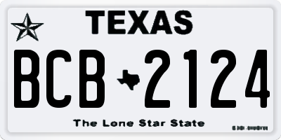 TX license plate BCB2124