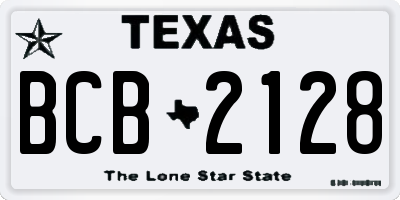 TX license plate BCB2128