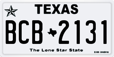 TX license plate BCB2131