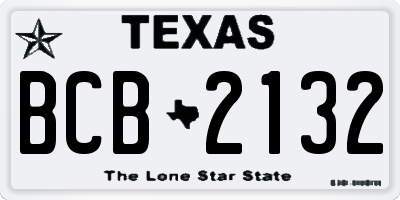 TX license plate BCB2132