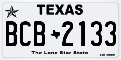 TX license plate BCB2133