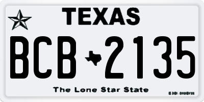 TX license plate BCB2135