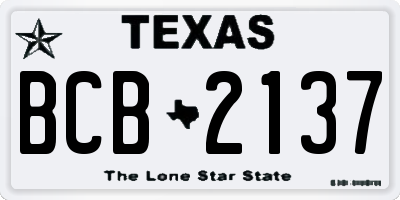 TX license plate BCB2137