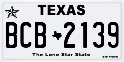 TX license plate BCB2139
