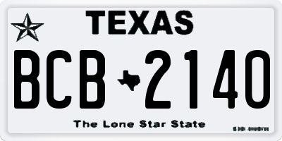 TX license plate BCB2140