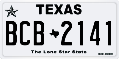 TX license plate BCB2141