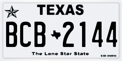 TX license plate BCB2144
