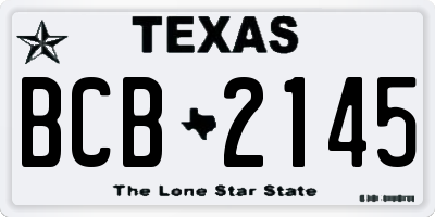 TX license plate BCB2145