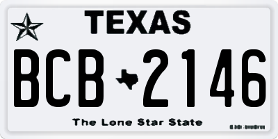 TX license plate BCB2146
