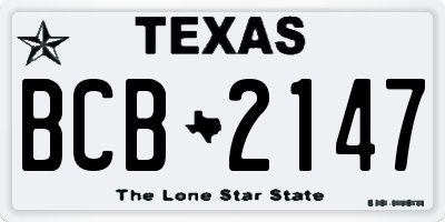 TX license plate BCB2147