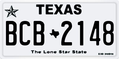 TX license plate BCB2148