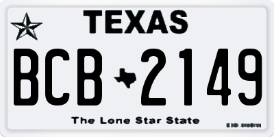 TX license plate BCB2149