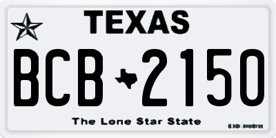 TX license plate BCB2150