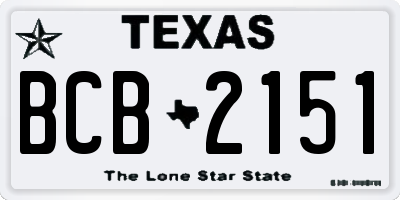 TX license plate BCB2151
