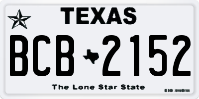 TX license plate BCB2152