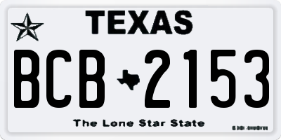 TX license plate BCB2153