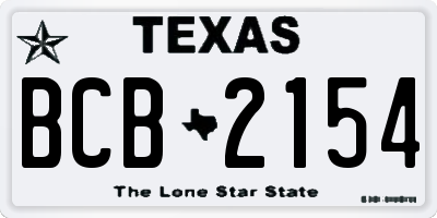 TX license plate BCB2154