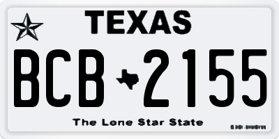 TX license plate BCB2155