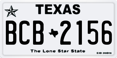 TX license plate BCB2156