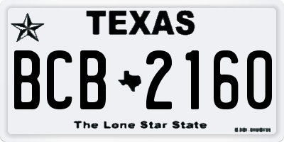 TX license plate BCB2160