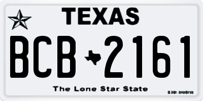TX license plate BCB2161