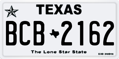 TX license plate BCB2162