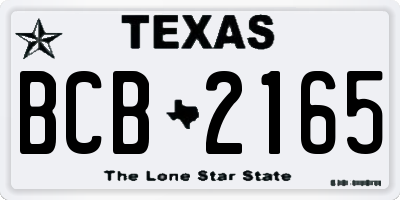 TX license plate BCB2165