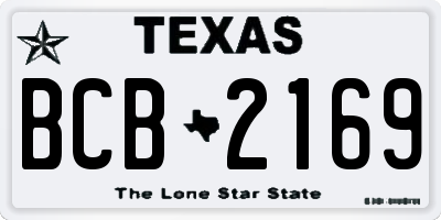TX license plate BCB2169