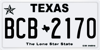 TX license plate BCB2170