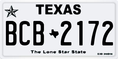 TX license plate BCB2172