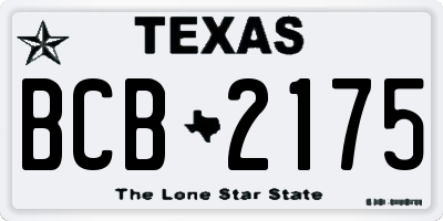 TX license plate BCB2175