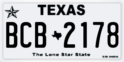 TX license plate BCB2178