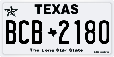 TX license plate BCB2180
